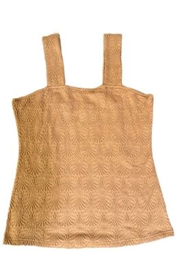 Liam & Co Mocha Textured Square Neck Tank Large NWOT